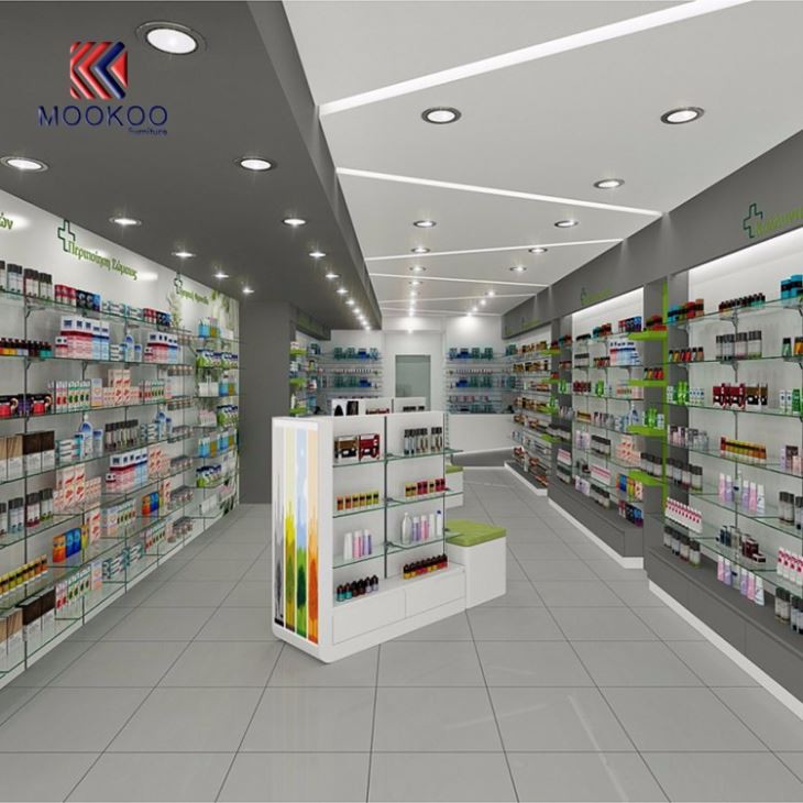 Best Price Tempered Glass Farmacia Shop Storage Racks