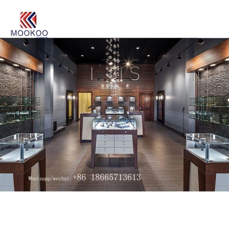 Glass Jewellery Display Cabinet Gold Metal Store Fixtures For Sale