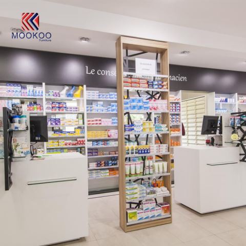 MDF Wood Farmacia Shop Interior Design